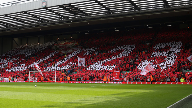 The Kop pays tribute to Liverpool's No.23 Jamie Carragher